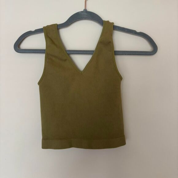 By Together Tops - Together Women's Green and Khaki Crop-top